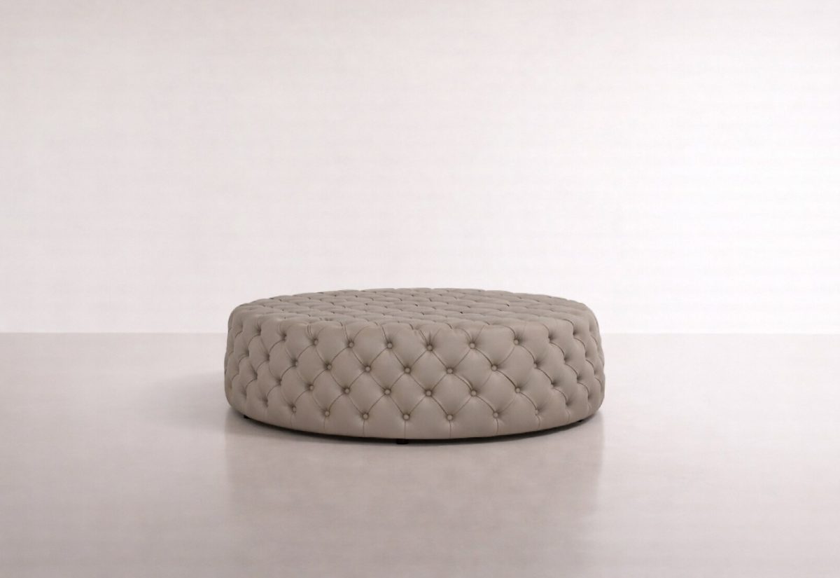 AZZTOR TABURETE REDONDO - Terciopelo / Beige