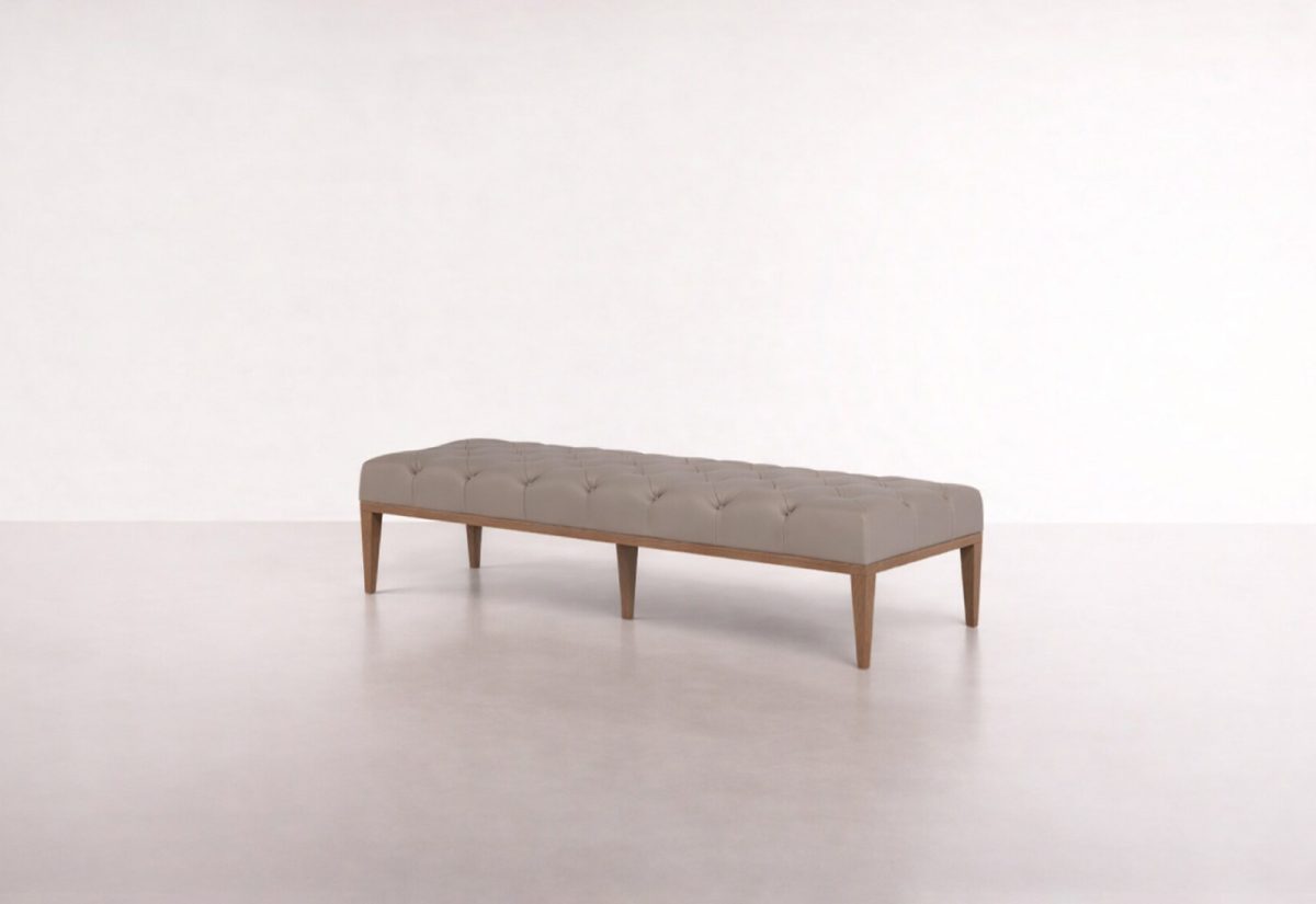 AZZTOR PIE DE CAMA - Terciopelo / Beige